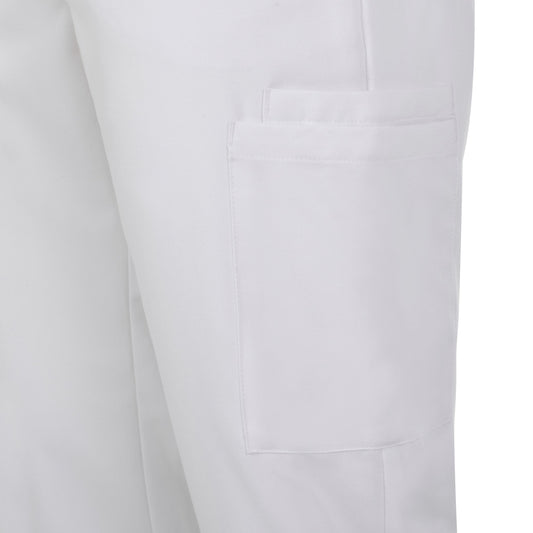 Pantaloni jogger purestretch cu material antibacterian si hidrofob alb V533021S