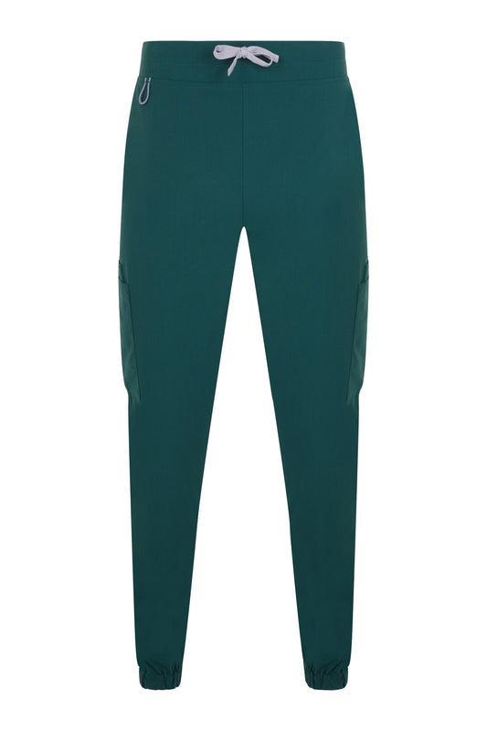 Pantaloni jogger purestretch cu material antibacterian si hidrofob verde jungla V533021S