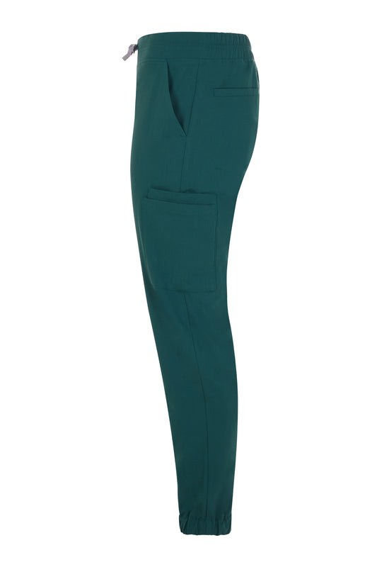 Pantaloni jogger purestretch cu material antibacterian si hidrofob verde jungla V533021S