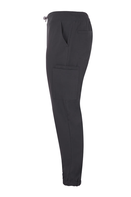 Pantaloni jogger purestretch cu material antibacterian si hidrofob gri inchis V533021S