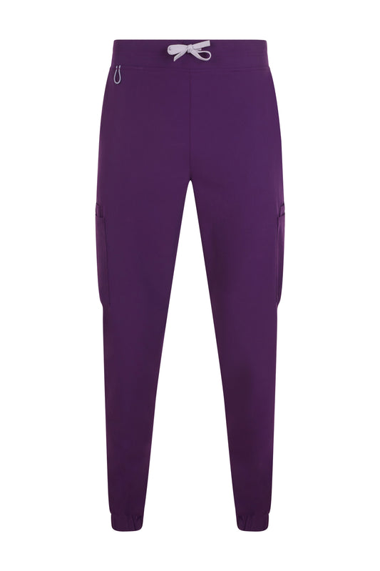 Pantaloni jogger purestretch cu material antibacterian si hidrofob pruna V533021S