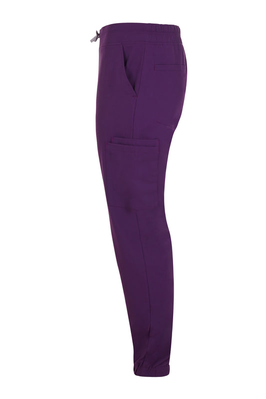 Pantaloni jogger purestretch cu material antibacterian si hidrofob pruna V533021S