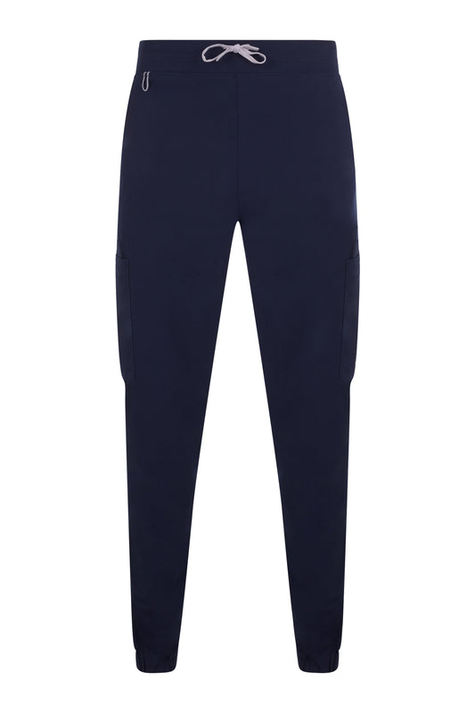 Pantaloni jogger purestretch cu material antibacterian si hidrofob albastru nocturn V533021S