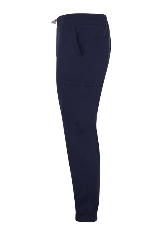 Pantaloni jogger purestretch cu material antibacterian si hidrofob albastru nocturn V533021S
