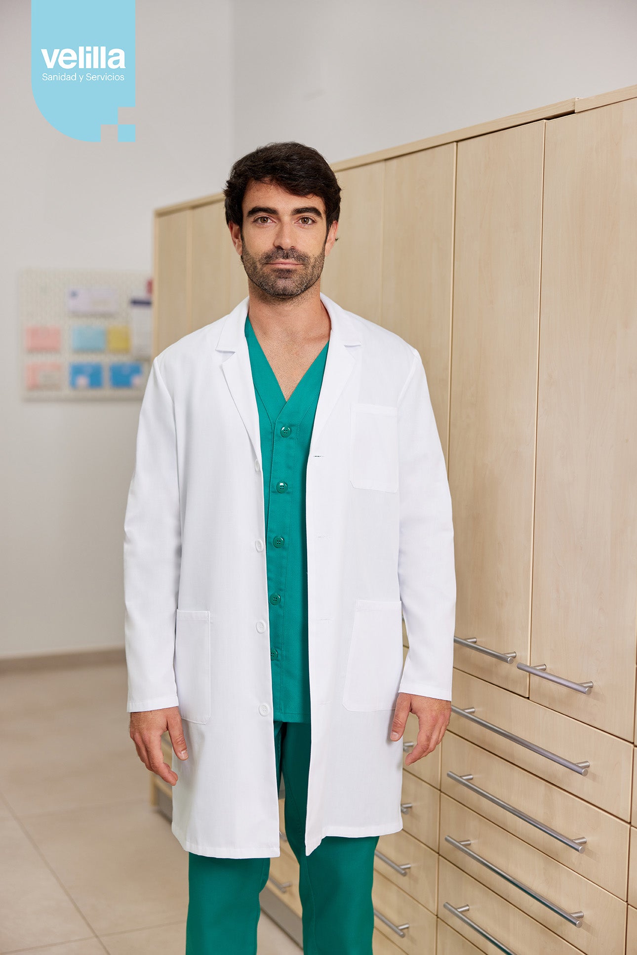 Halat lung tercot 180g nasturi alb V539004