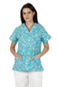 imprimeu Bluza medicala unisex turcoaz denta bumbac-elastan 140g Bambina