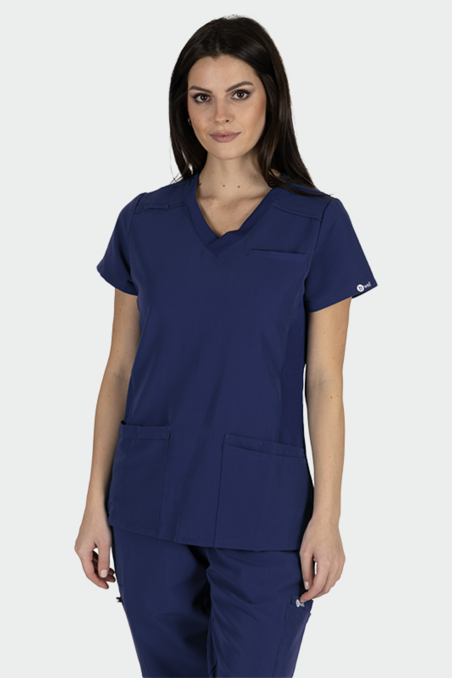 Bluza medicala stretch poliester raion 200g bleumarin dama Julia