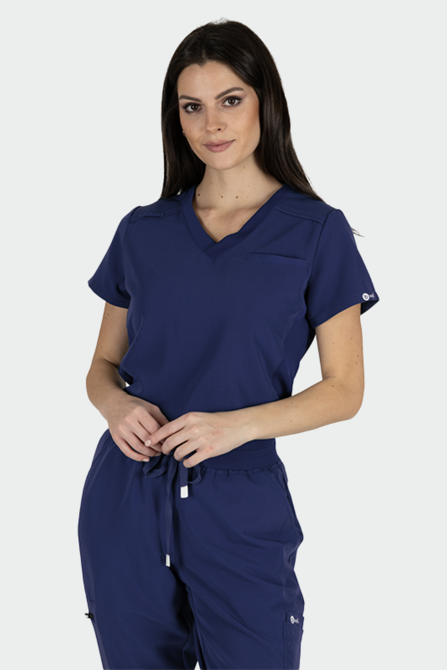 Bluza medicala stretch poliester raion 200g bleumarin dama Julia