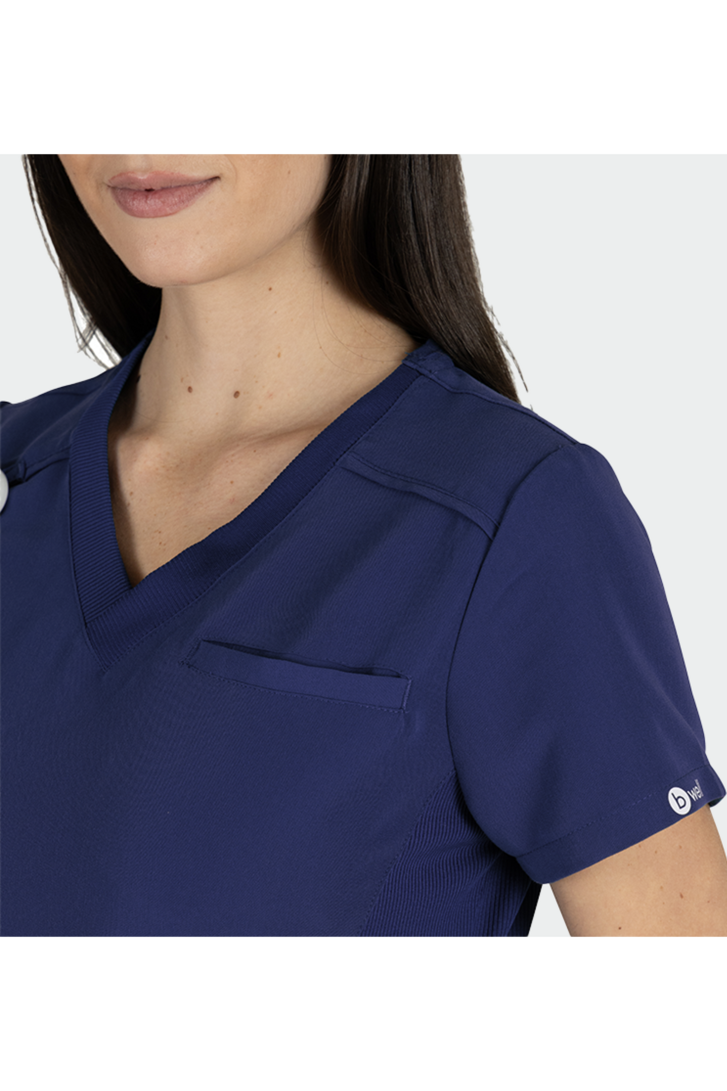 Bluza medicala stretch poliester raion 200g bleumarin dama Julia