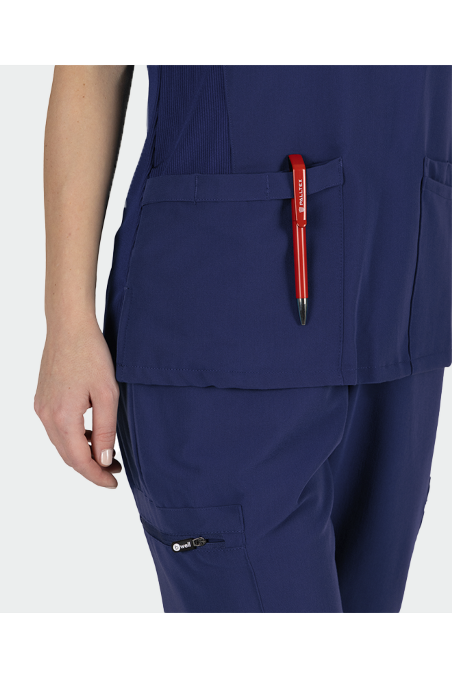 Bluza medicala stretch poliester raion 200g bleumarin dama Julia