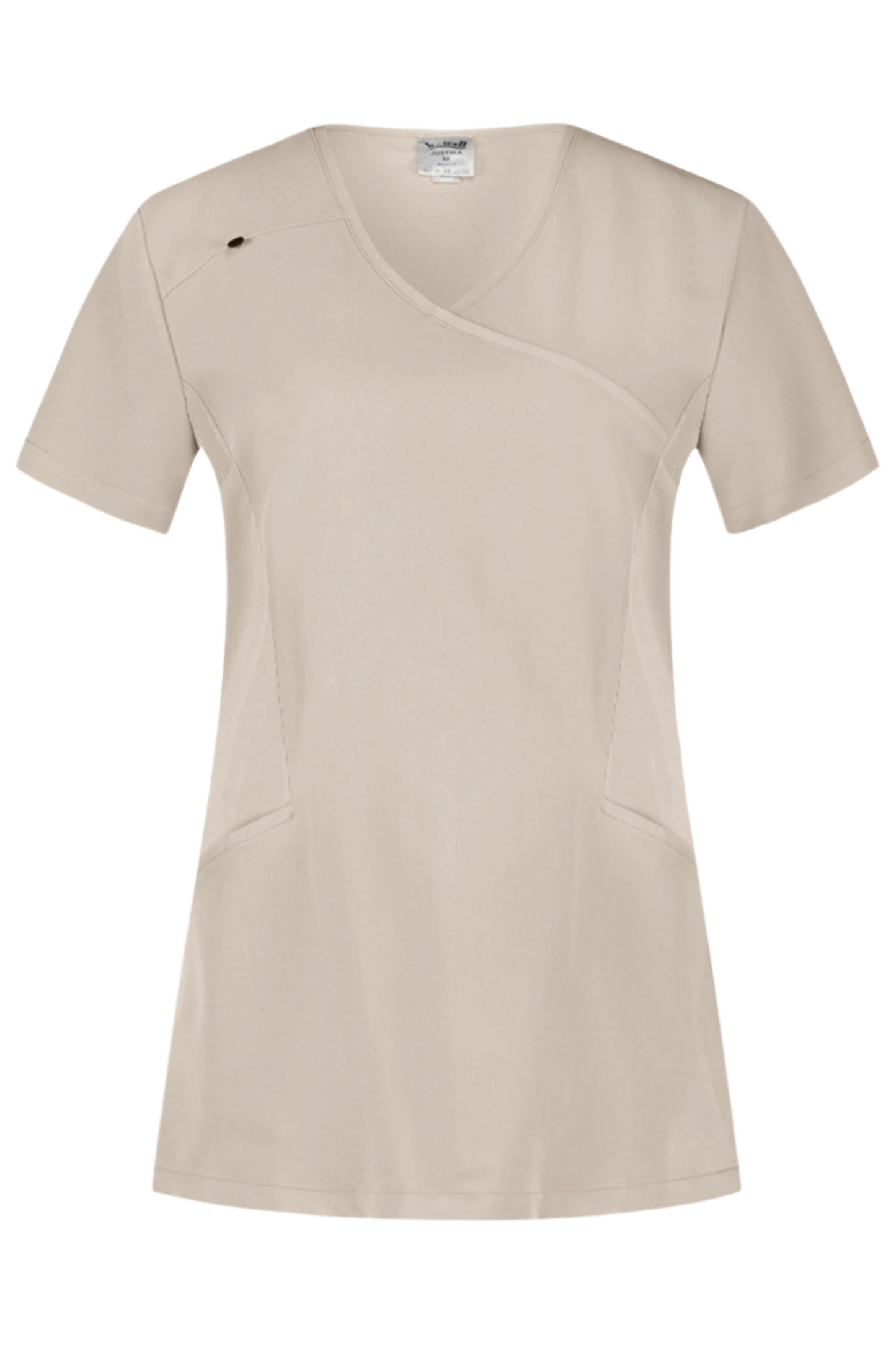 Bluza medicala stretch poliester raion 200g nisipiu dama Justina