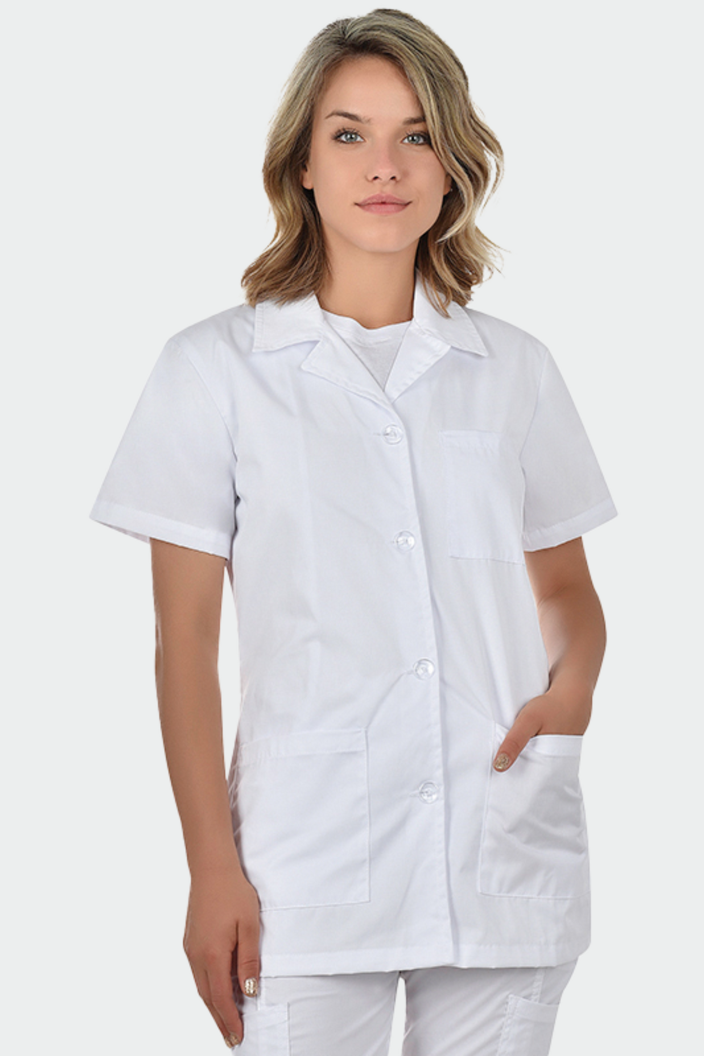 Bluza medicala tercot 160g alba dama Gabi