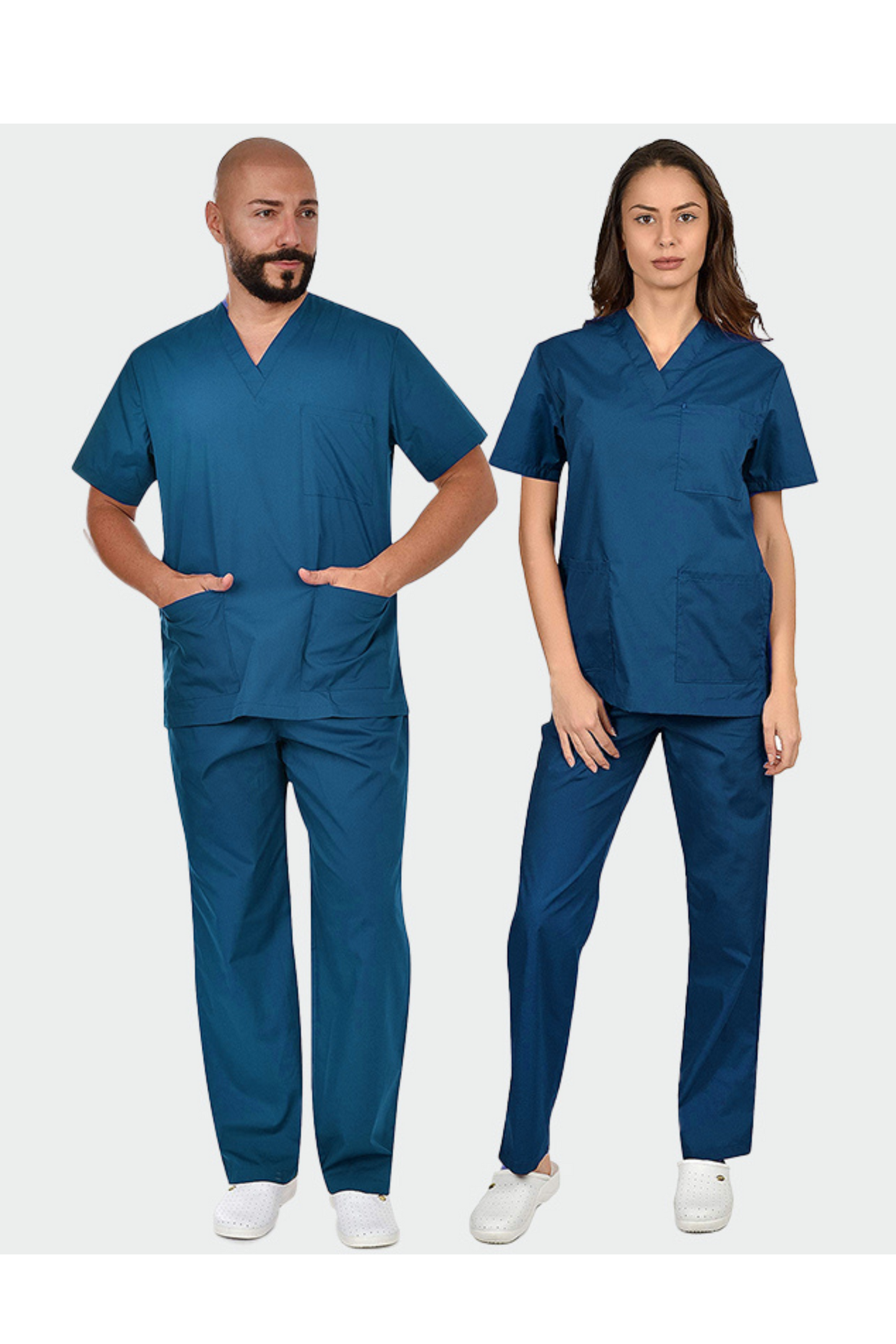 Costum medical tercot 110g albastru caraibe unisex Cesare