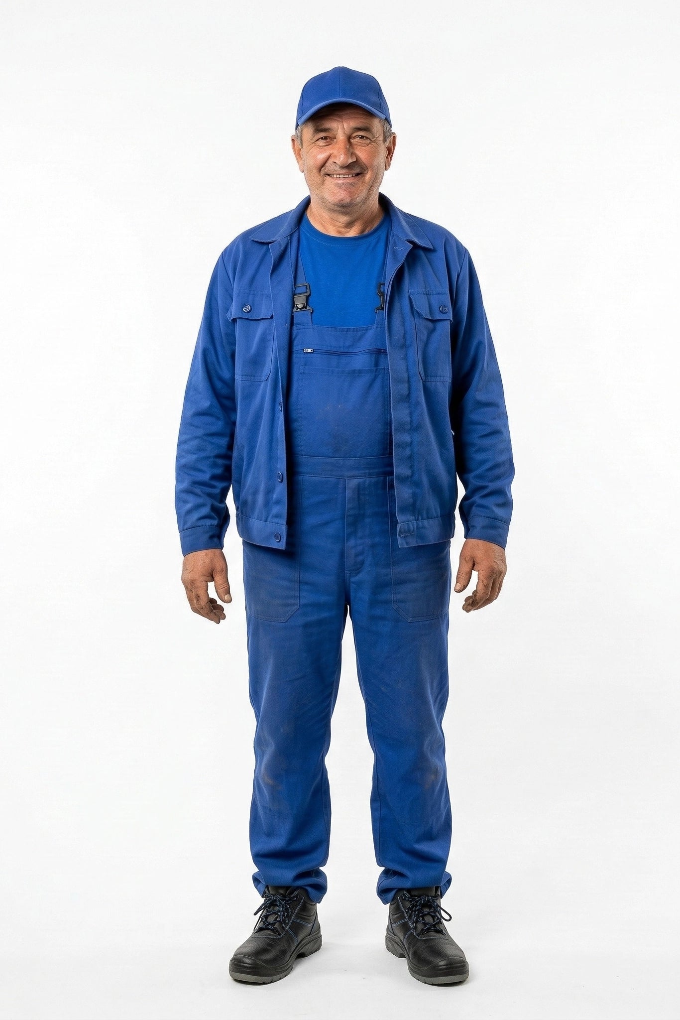 Costum Agricol Complet Mex, Albastru: Jacheta + Salopeta + Tricou + Sapca