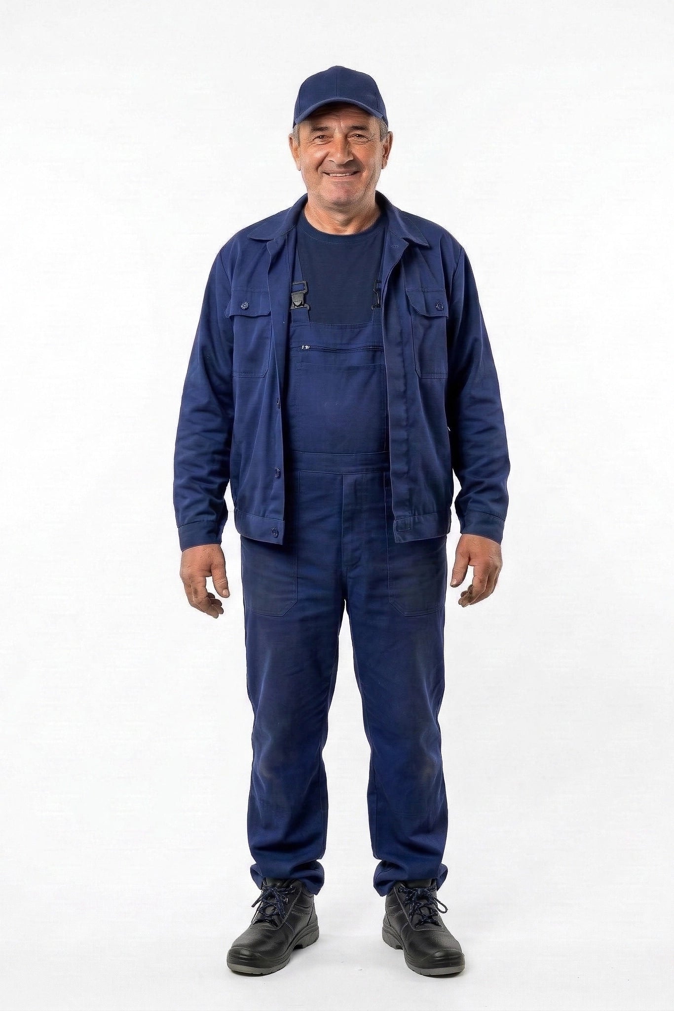 Costum Agricol Complet Mex, Bleumarin: Jacheta + Salopeta + Tricou + Sapca