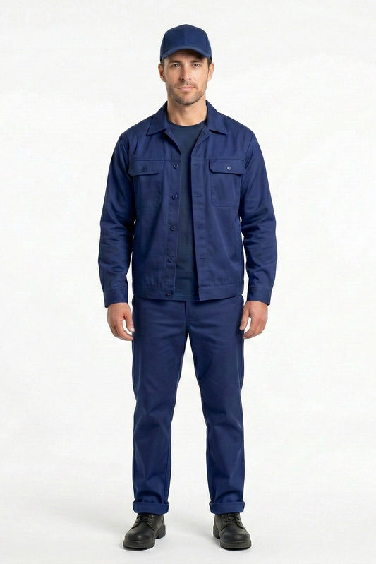Costum Agricol Complet Beni, Bleumarin: Jacheta + Pantaloni + Tricou + Sapca