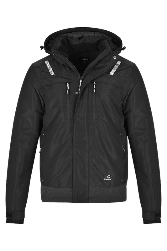 Geaca impermeabila poliester neagra barbat Olympia