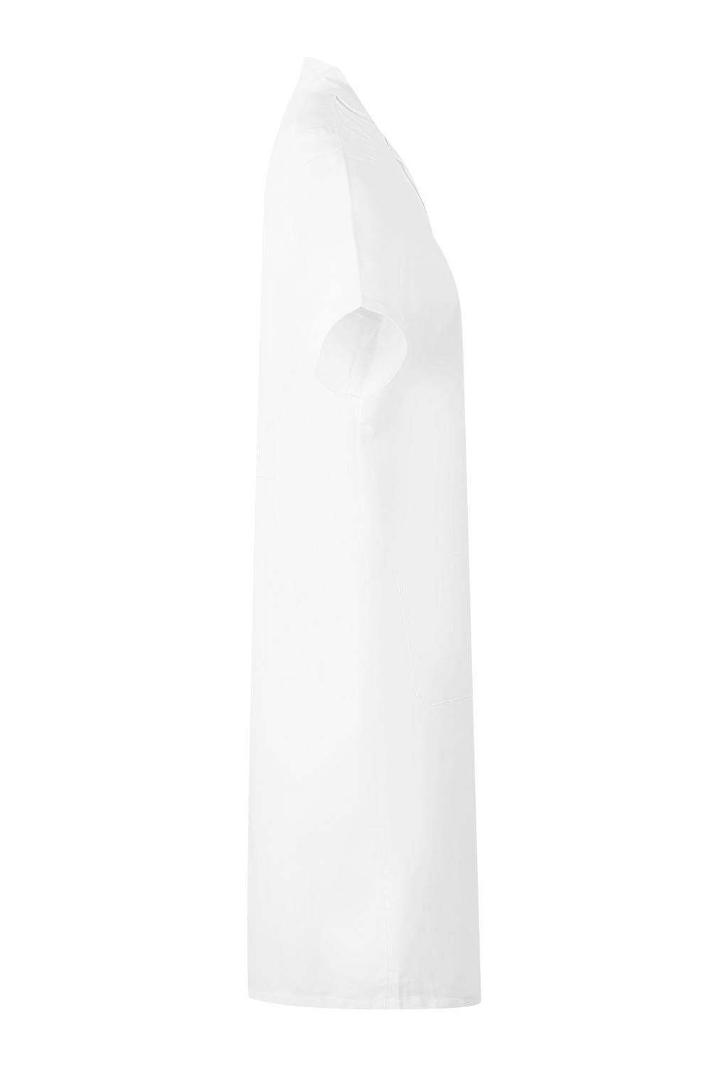Halat lung tercot 175g maneca scurta nasturi dama alb V907