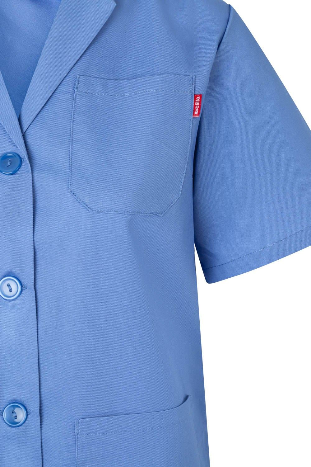 Halat lung tercot 175g maneca scurta nasturi dama bleu V907