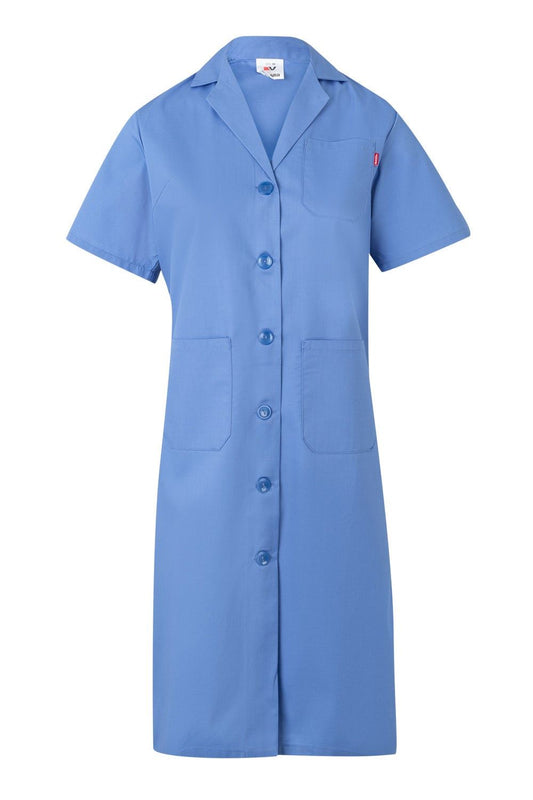 Halat lung tercot 175g maneca scurta nasturi dama bleu V907