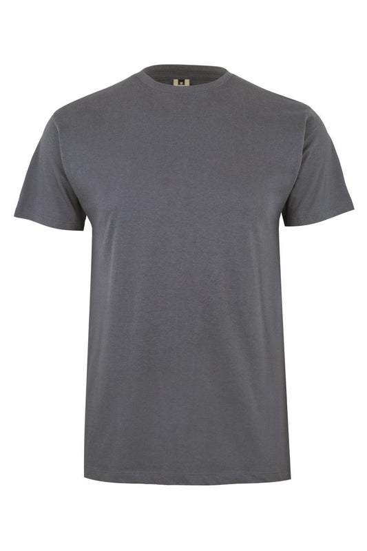 Tricou jersey tubular simplu 155g maneca scurta gri inchis Melbourne