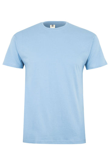 Tricou jersey tubular simplu 190g maneca scurta albastru celest Palm