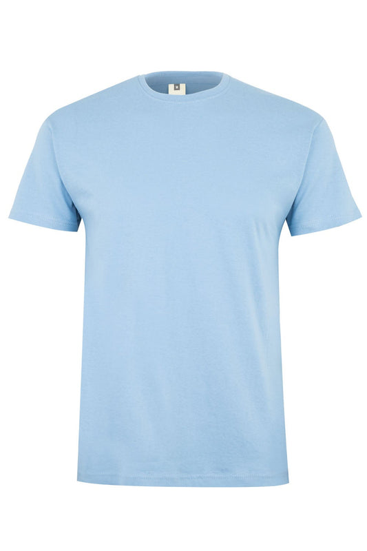 Tricou jersey tubular simplu 190g maneca scurta albastru celest Palm