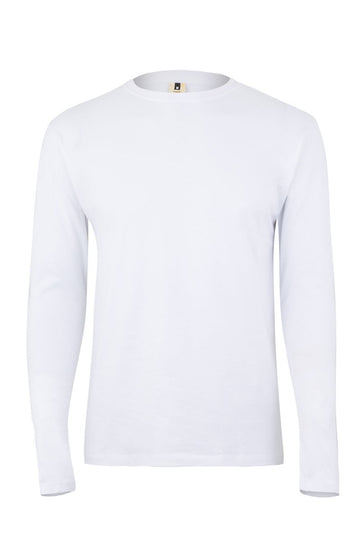 Tricou jersey tubular simplu 155g maneca lunga alb Paradise