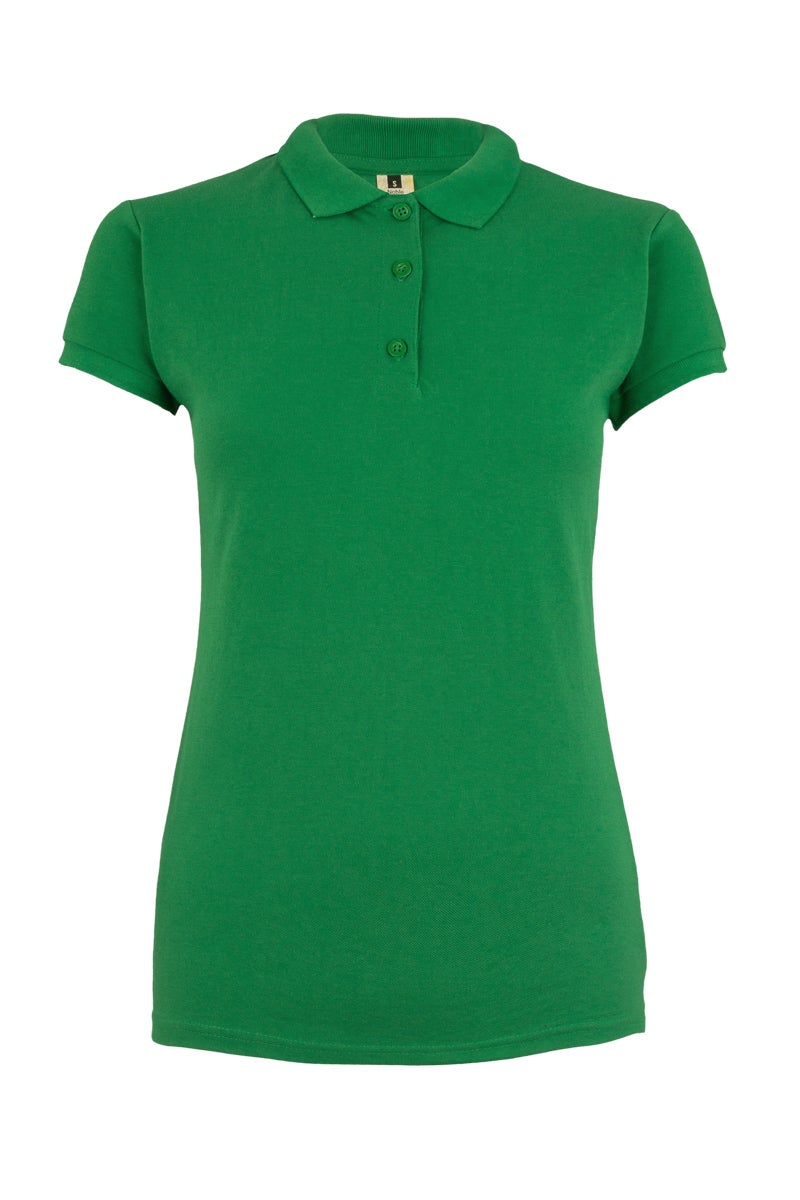 Tricou polo bumbac/poliester 210g dama maneca scurta verde real Nobby