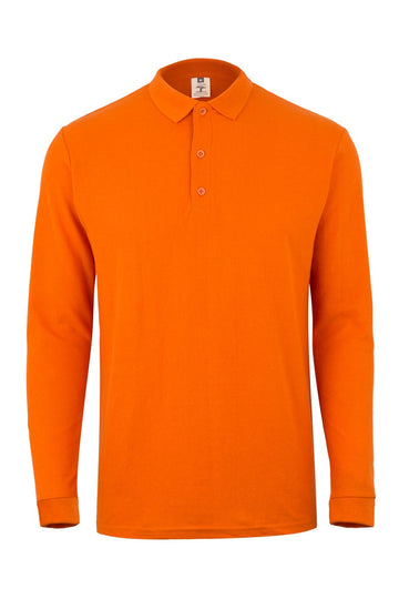 Tricou polo bumbac/poliester 210g maneca lunga portocaliu Clifton