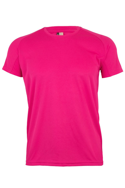 Tricou poliester 130g maneca scurta roz Fluo MK520V