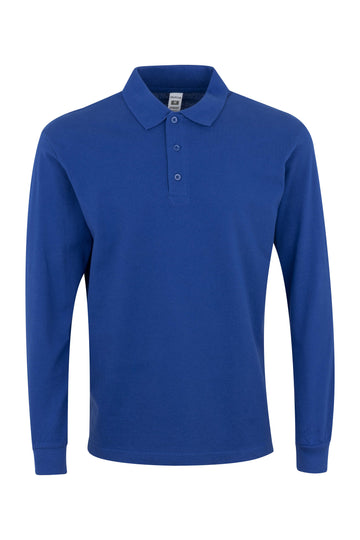 Tricou polo bumbac 200g maneca lunga albastru royal Hobart