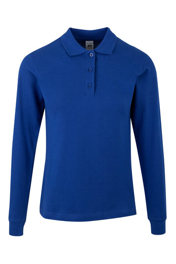 Tricou polo bumbac 200g dama maneca lunga albastru royal Hobart Woman
