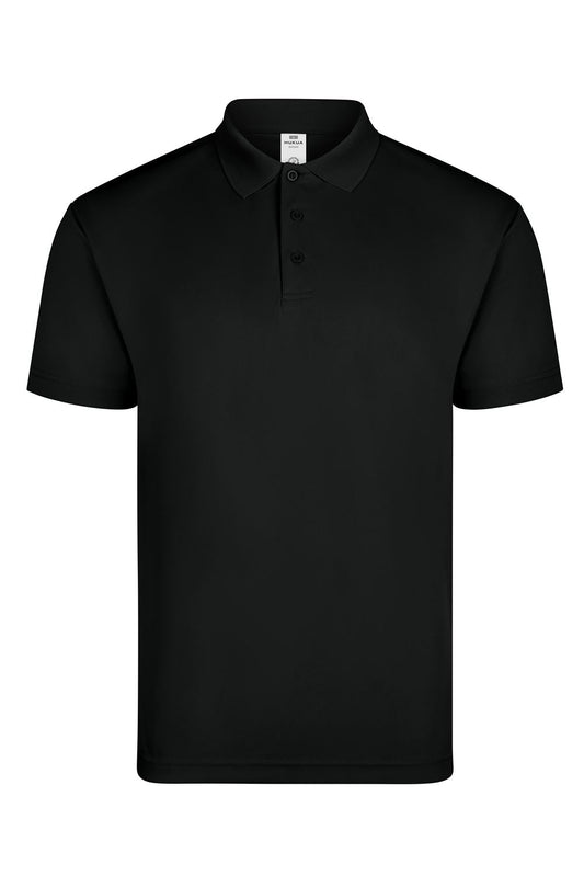 Tricou polo maneca scurta poliester 160g negru Bogan