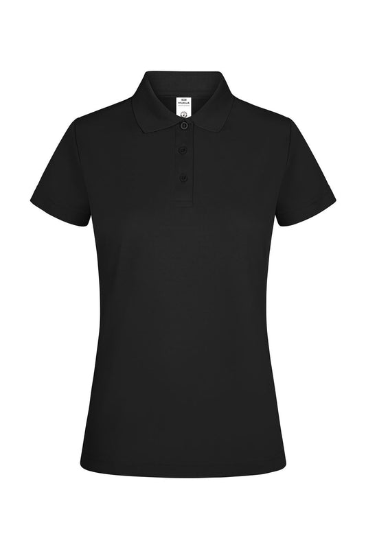 Tricou polo maneca scurta dama poliester 160g negru Bogan