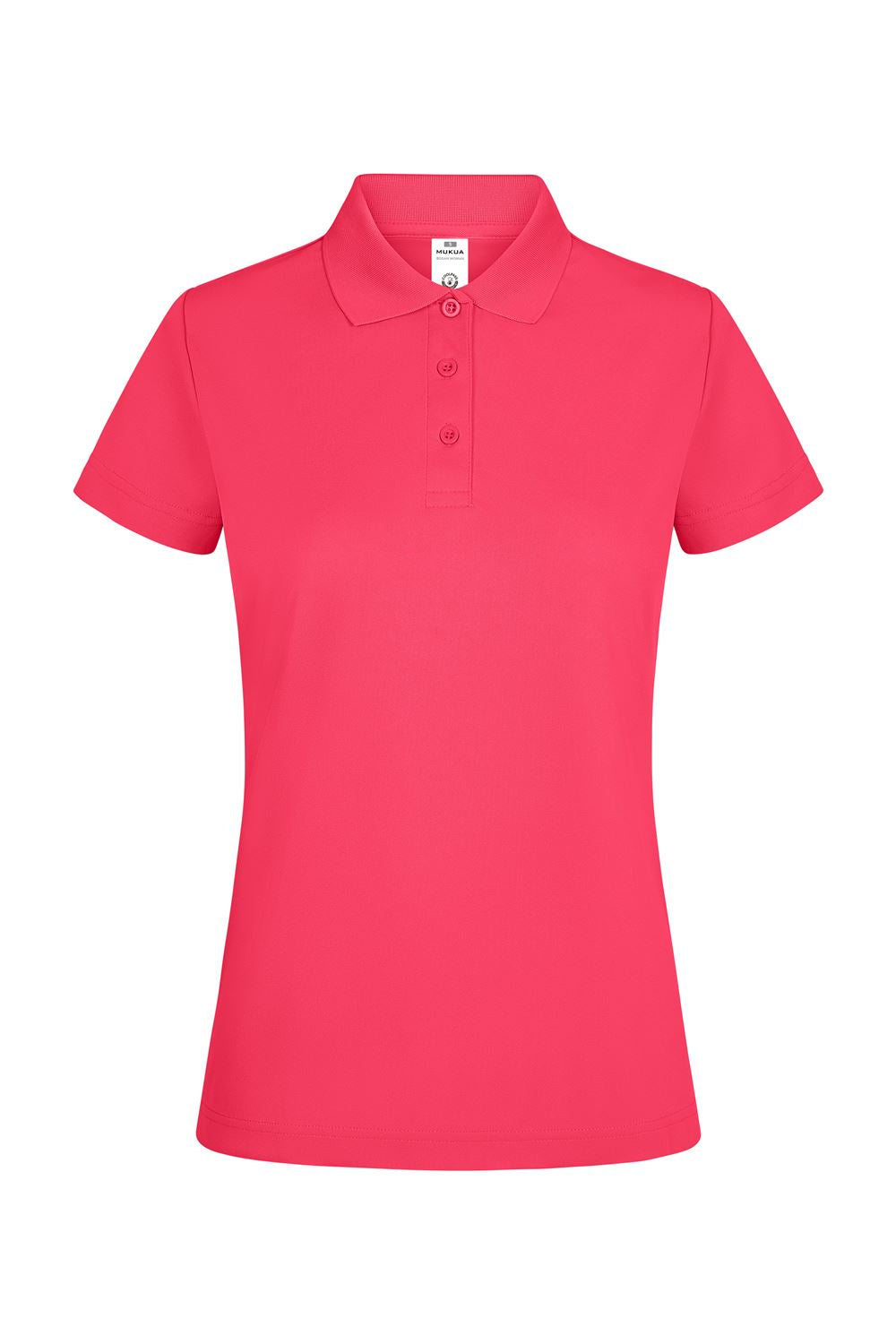 Tricou polo maneca scurta dama poliester 160g corai fluo Bogan