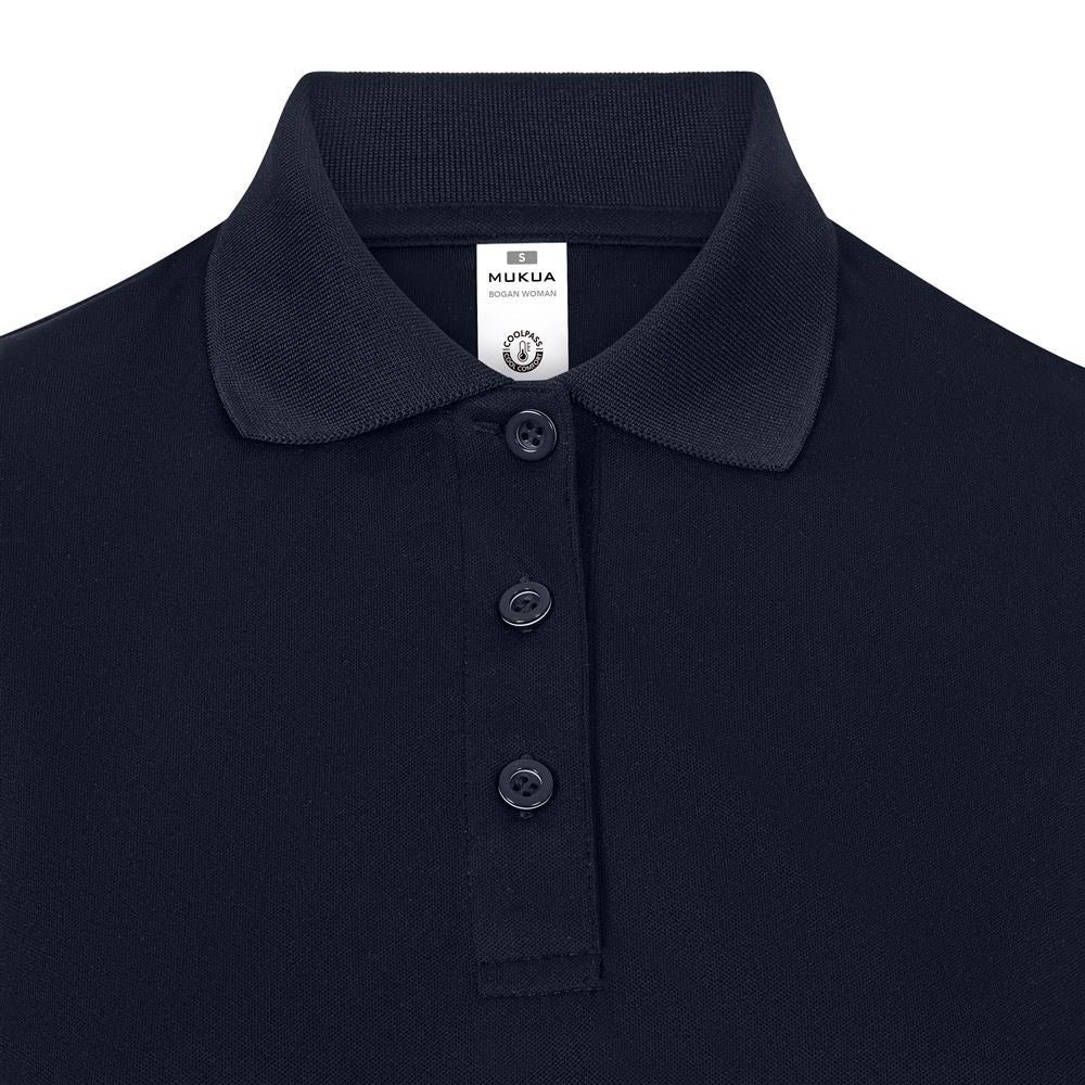Tricou polo maneca scurta dama poliester 160g bleumarin profund Bogan