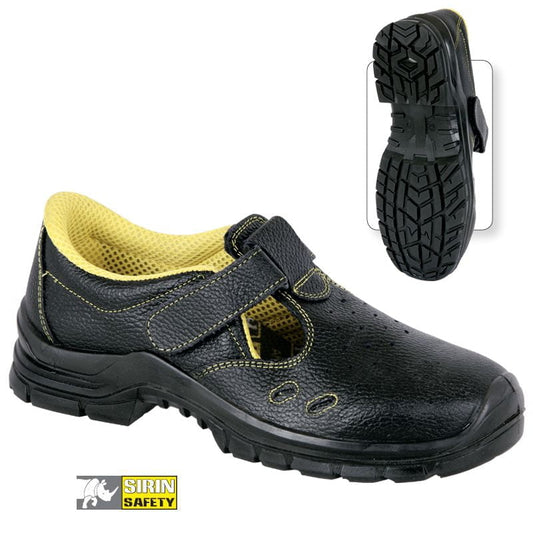 Sandale piele bombeu metalic negru S1 SRC Sirin Lucina