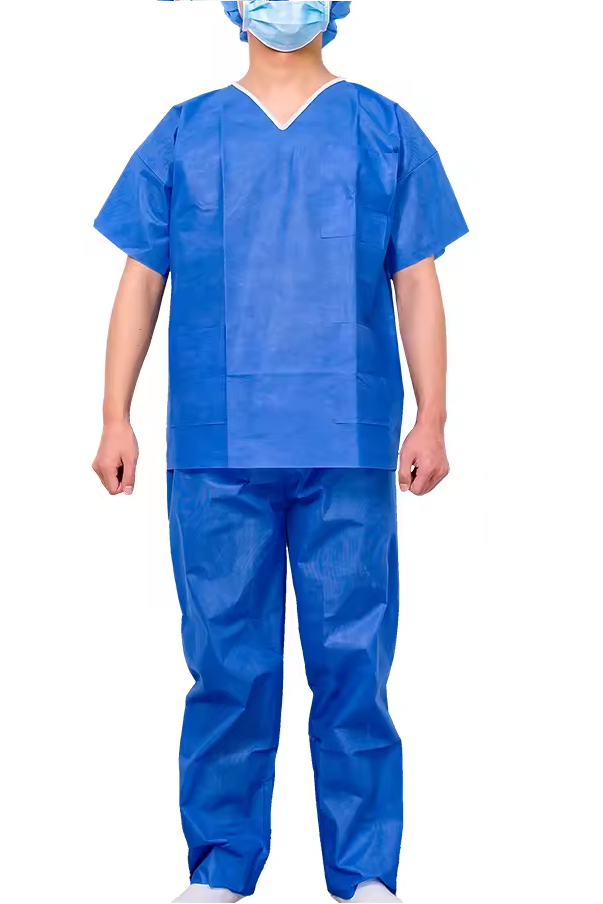 Costum Pijama din netesut SMMS 45 g/mp antistatic Albastru