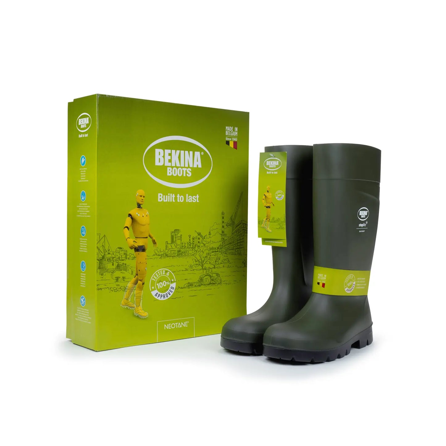 Cizme verzi premium fara bombeu O4 Steplite EasyGrip Bekina
