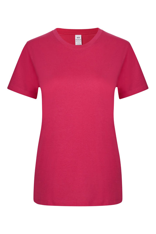 Tricou jersey tubular simplu 155g dama maneca scurta fucsia Melbourne Woman