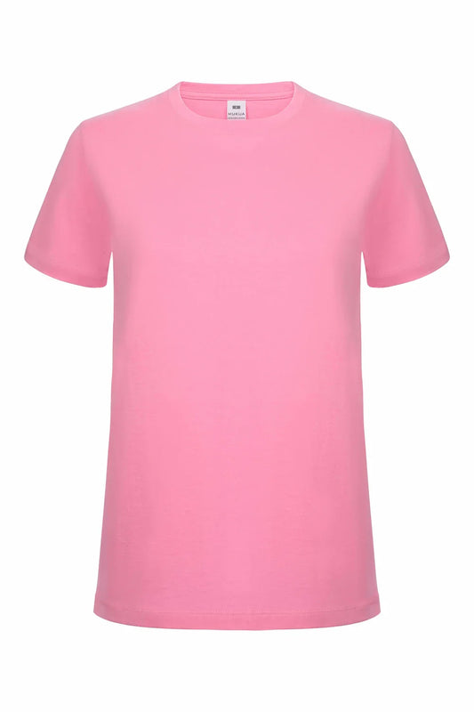 Tricou maneca scurta dama bumbac 155g roz bombon Melbourne Woman
