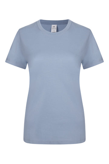 Tricou jersey tubular simplu 155g dama maneca scurta albastru celest Melbourne Woman
