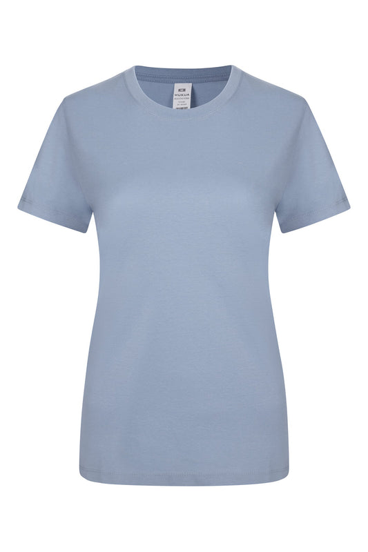 Tricou jersey tubular simplu 155g dama maneca scurta albastru celest Melbourne Woman