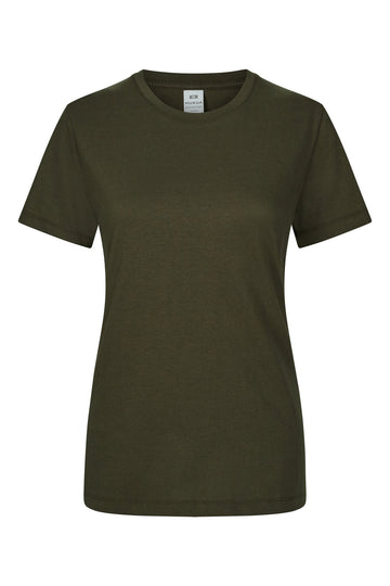 Tricou jersey tubular simplu 155g dama maneca scurta verde kaki Melbourne Woman
