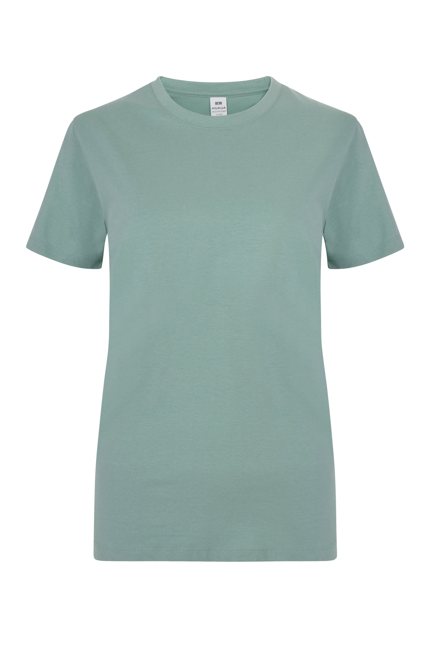 Tricou jersey tubular simplu 155g dama maneca scurta verde sage Melbourne Woman