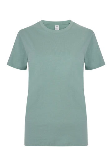 Tricou jersey tubular simplu 155g dama maneca scurta verde sage Melbourne Woman