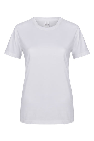 Tricou jersey tubular simplu 155g dama maneca scurta alb Melbourne Woman
