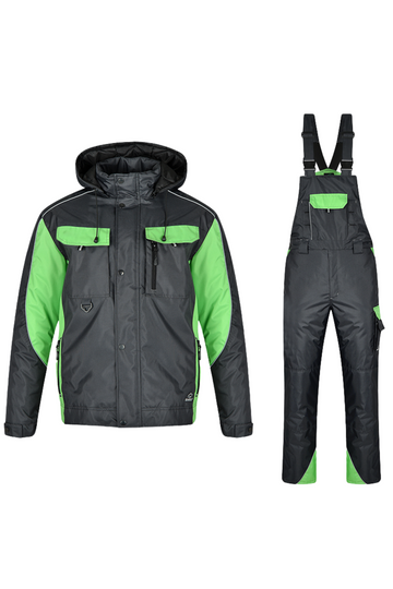 Costum de iarna poliester gri/verde barbat Braver