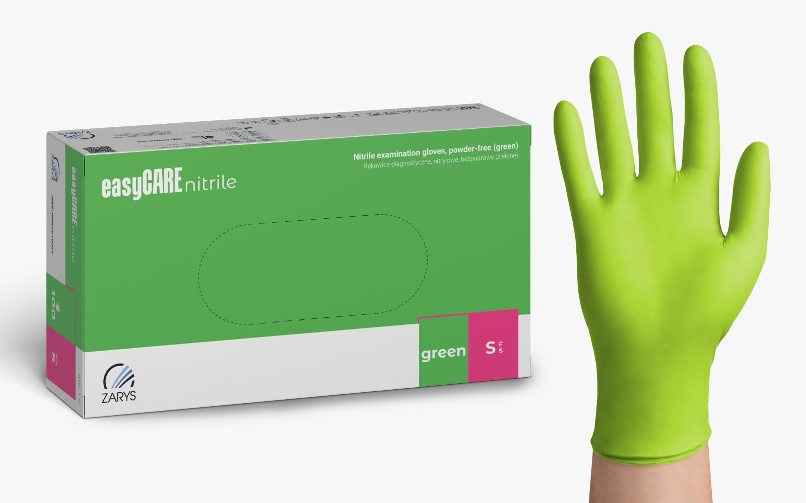 Manusi nitril nepudrate verzi 3.5g easyCare 100buc